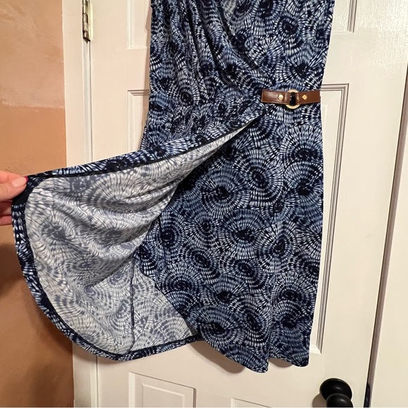 #108 MICHAEL KORS BLUE FAUX WRAP DRESS MEDIUM - Picture 3 of 6